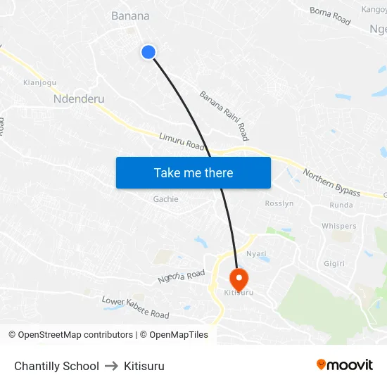 Chantilly School to Kitisuru map