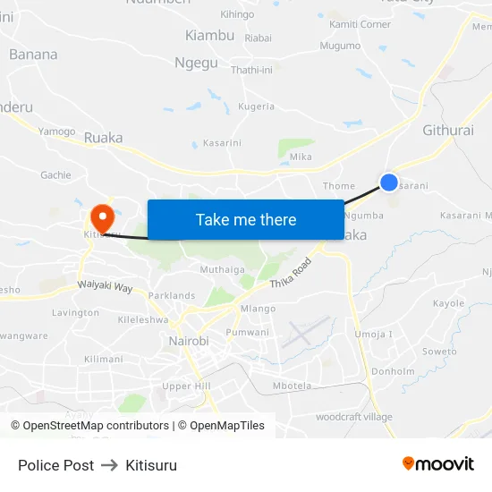 Police Post to Kitisuru map