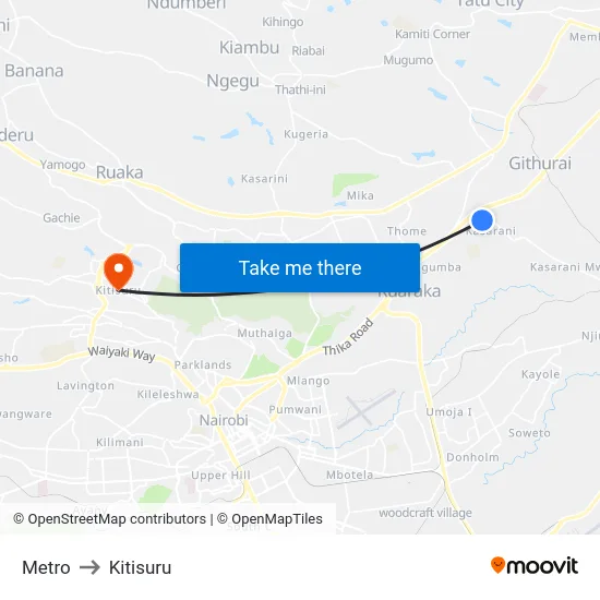 Metro to Kitisuru map