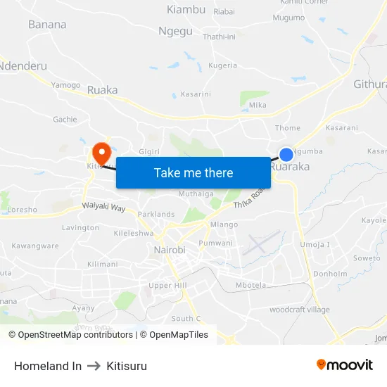 Homeland In to Kitisuru map