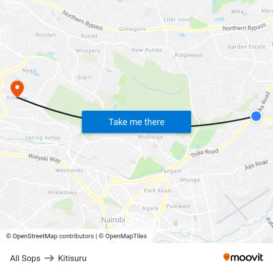 All Sops to Kitisuru map