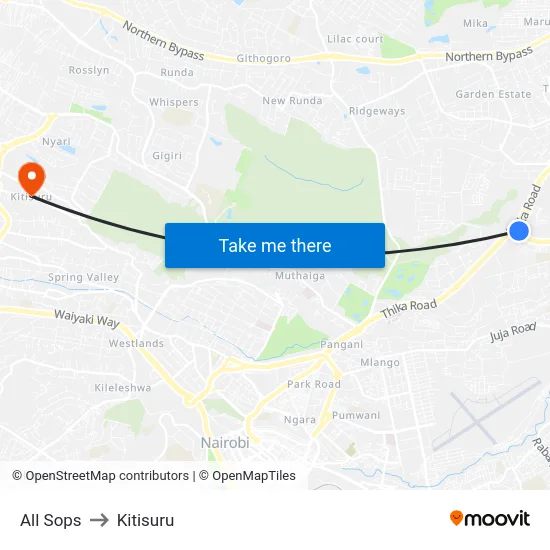 All Sops to Kitisuru map