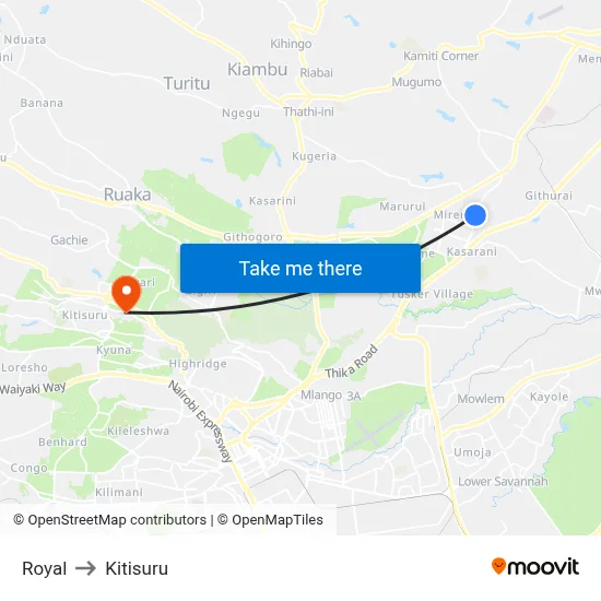 Royal to Kitisuru map