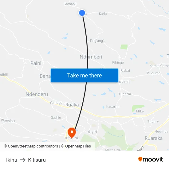 Ikinu to Kitisuru map