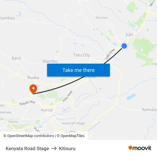 Kenyata Road Stage to Kitisuru map