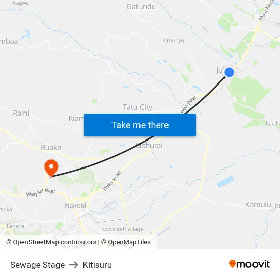 Sewage Stage to Kitisuru map