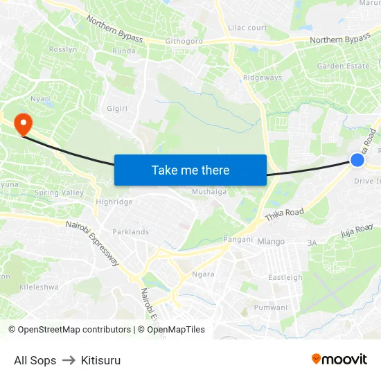 All Sops to Kitisuru map