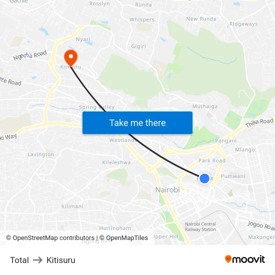 Total to Kitisuru map