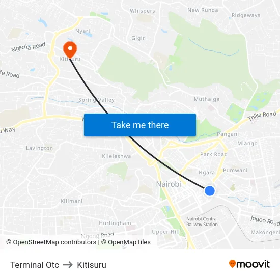 Terminal Otc to Kitisuru map