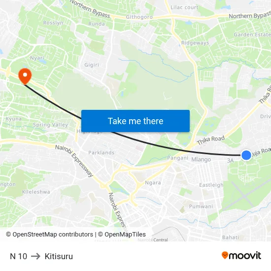 N 10 to Kitisuru map