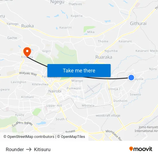 Rounder to Kitisuru map