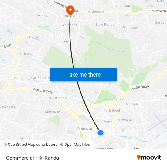 Commercial to Runda map