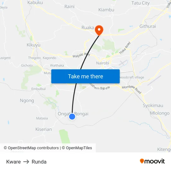 Kware to Runda map