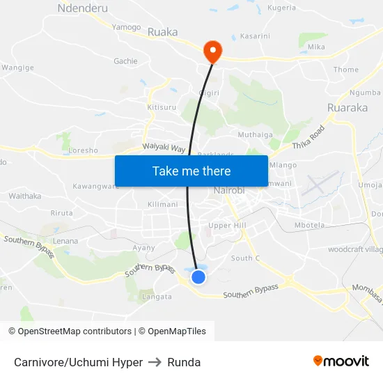 Carnivore/Uchumi Hyper to Runda map