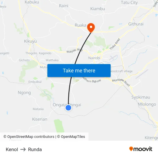 Kenol to Runda map