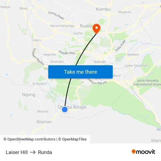 Laiser Hill to Runda map