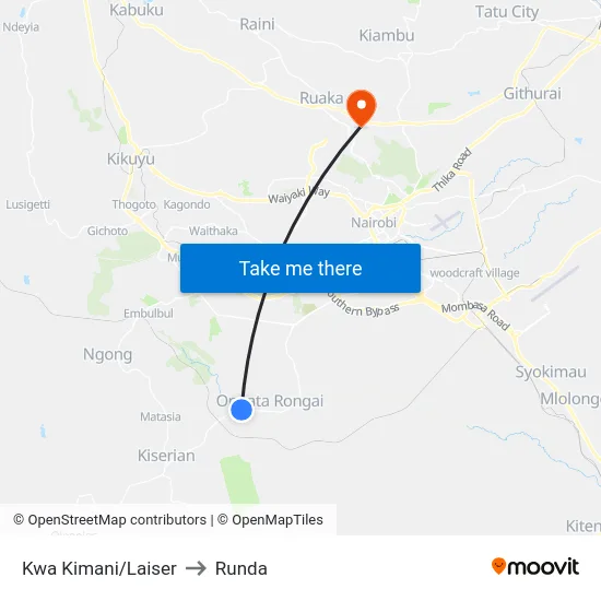 Kwa Kimani/Laiser to Runda map
