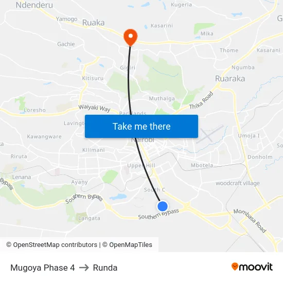 Mugoya Phase 4 to Runda map