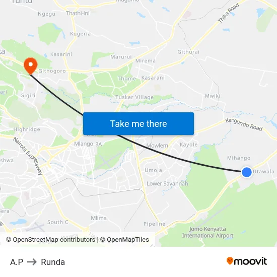 A.P to Runda map