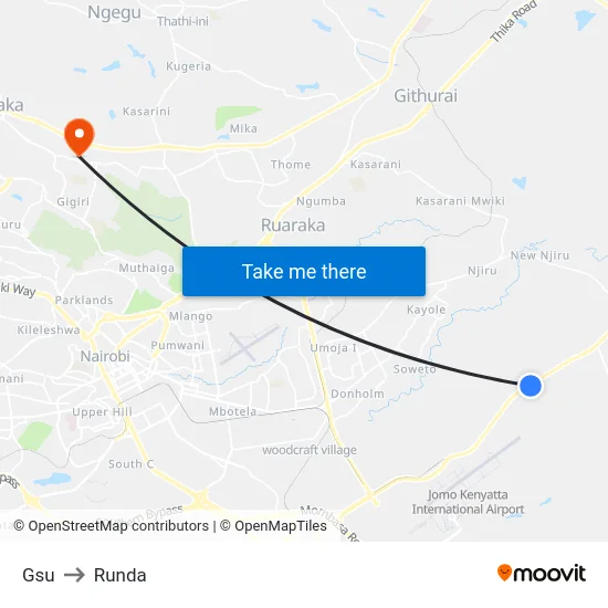 Gsu to Runda map
