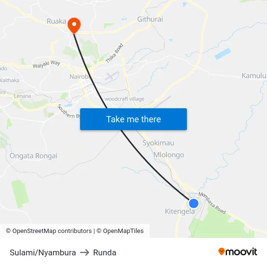 Sulami/Nyambura to Runda map