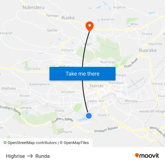 Highrise to Runda map