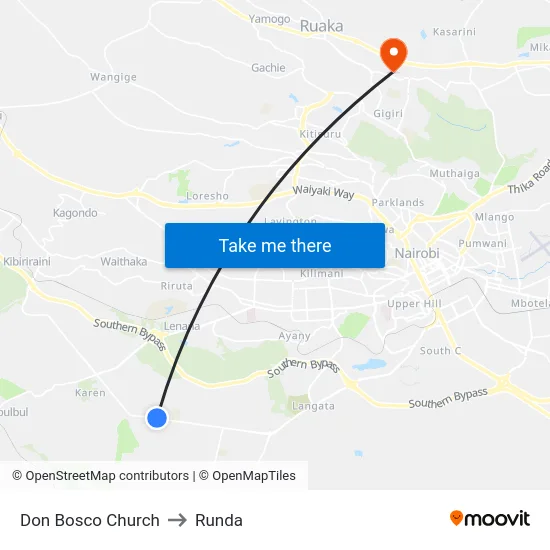 Don Bosco Church to Runda map