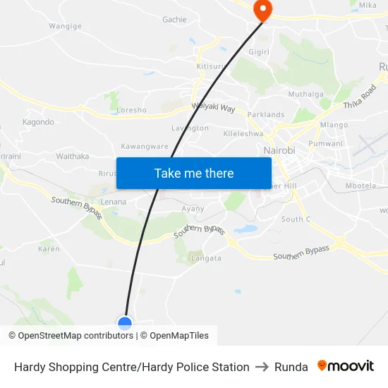 Hardy Shopping Centre/Hardy Police Station to Runda map