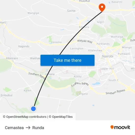 Cemastea to Runda map