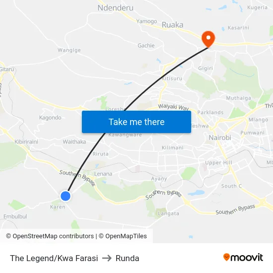 The Legend/Kwa Farasi to Runda map