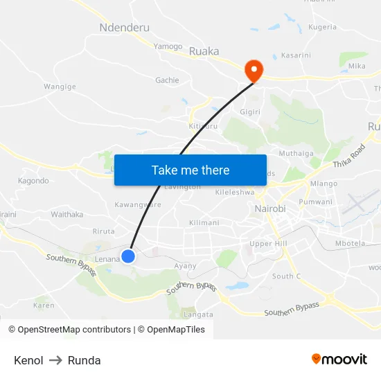 Kenol to Runda map