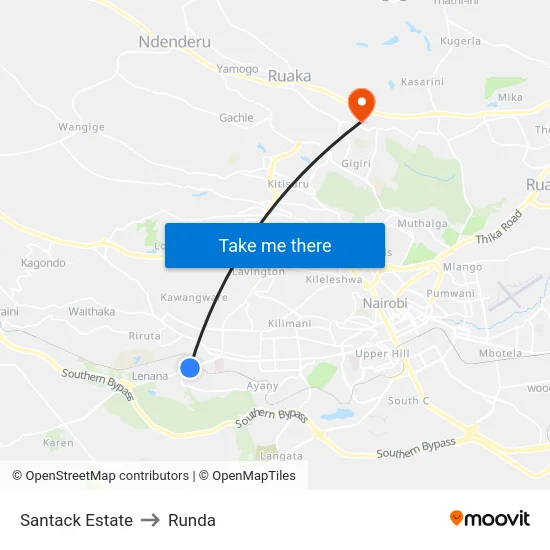 Santack Estate to Runda map