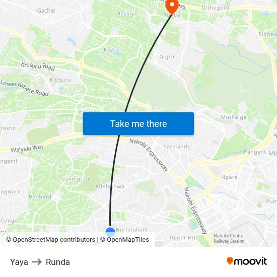 Yaya to Runda map