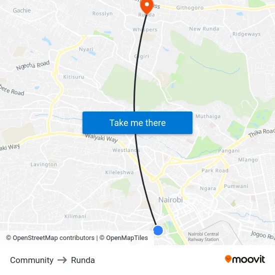 Community to Runda map