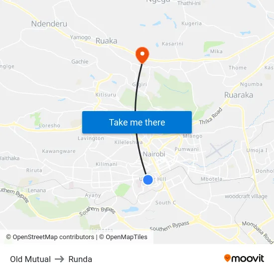 Old Mutual to Runda map