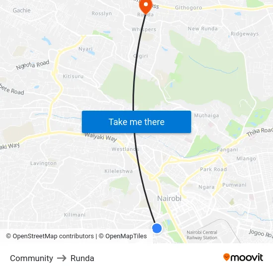 Community to Runda map