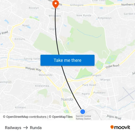 Railways to Runda map