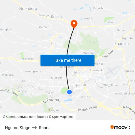 Ngumo Stage to Runda map