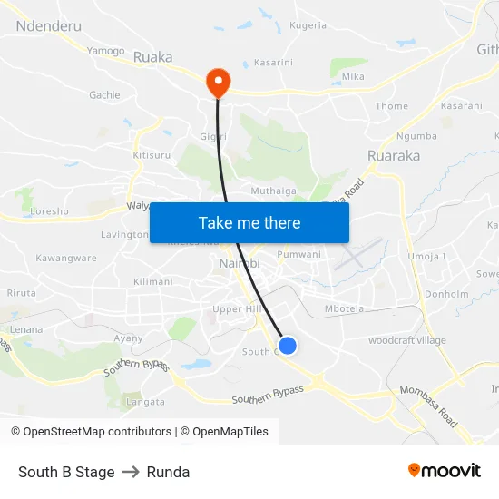 South B Stage to Runda map