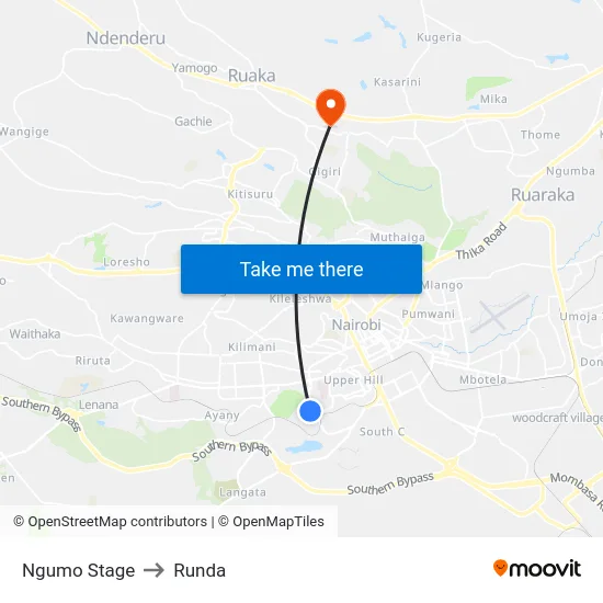 Ngumo Stage to Runda map