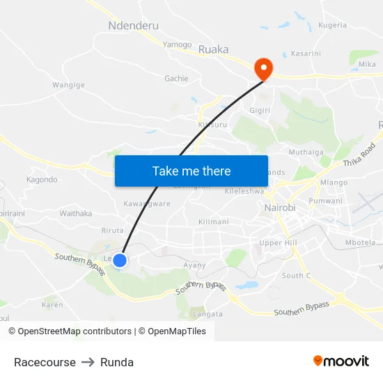 Racecourse to Runda map
