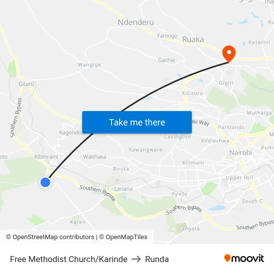 Free Methodist Church/Karinde to Runda map