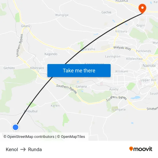 Kenol to Runda map