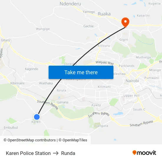 Karen Police Station to Runda map
