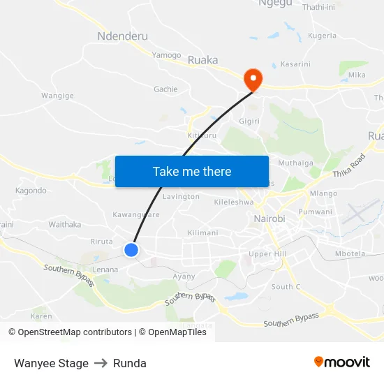 Wanyee Stage to Runda map