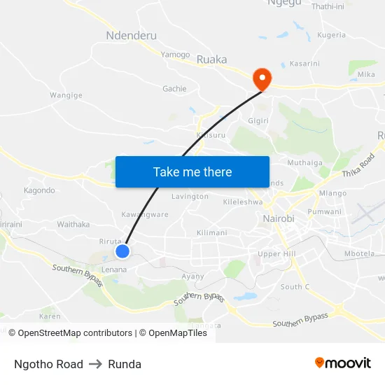 Ngotho Road to Runda map