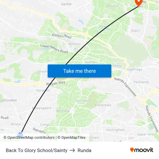 Back To Glory School/Sainty to Runda map