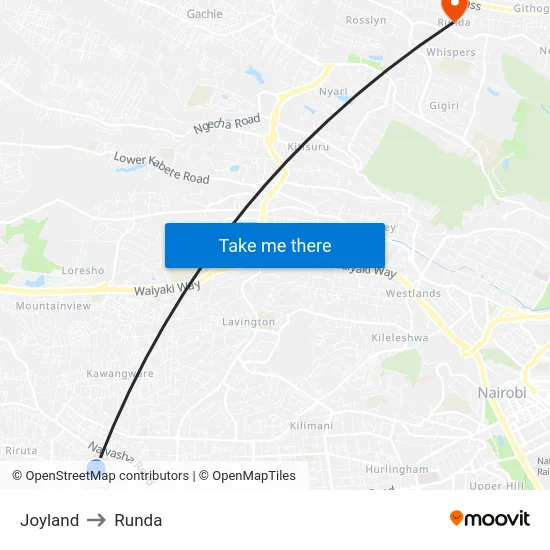 Joyland to Runda map