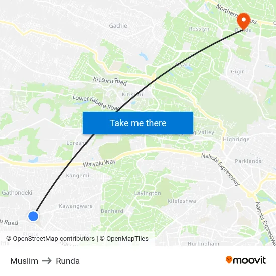 Muslim to Runda map
