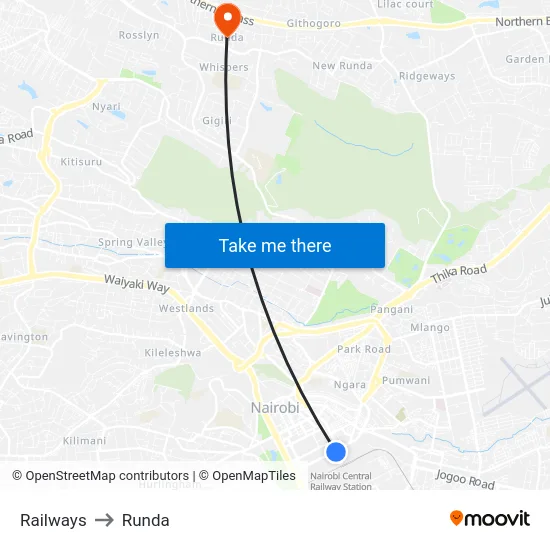 Railways to Runda map
